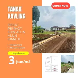 Dijual Tanah Murah Siap Bangun Dekat Pemkot Cimahi Harga 3 jtan/m