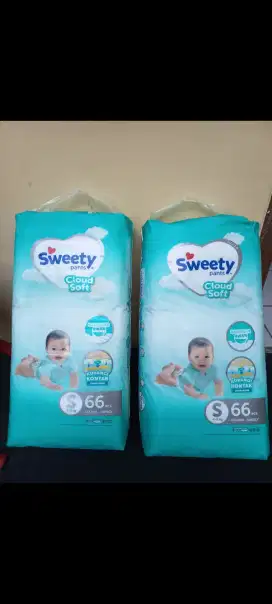 2 buah Pampes Sweety pants Size S  Isi 66 Pcs baru murmer