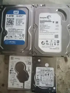 Hard disk 500GB, Hard disk 1TB, Hard disk 2TB, HDD