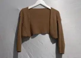 Baju Cardigan Crop Coklat