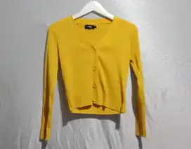 Baju Rajut Cardigan Kuning LD 44-78