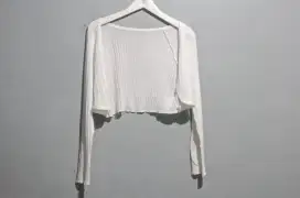 Baju Cardigan Putih Lengan Panjang LD 89