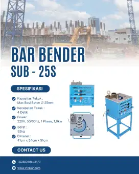 Mesin tekuk besi beton portabel kapasitas besi diameter 25mm
