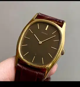 SEIKO CHARIOT 2220 BROWN LINEN DIAL RARE GOOD CONDITION