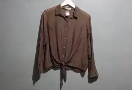Baju Kemeja Blouse Coklat LD 54-108