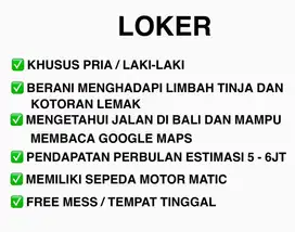 Lowongan Pekerjaan LOKER Dicari pekerja untuk bekerja di Denpasar Bali