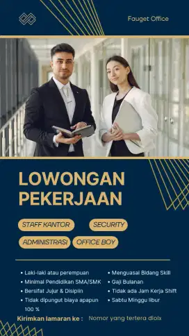 Dibutuhkan segera lowongan pekerjaan