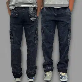 Celana Jeans Cargo / Celana Jins Cowok / Celana Skena / Baggy Jeans
