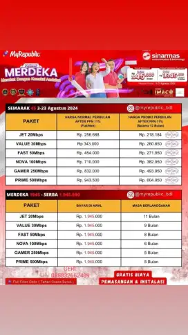 Jasa Pemasangan wifi myrepublik Lampung
