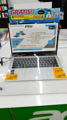 Laptop Acer ram. 8 256 promo Free 1 kali cicilan
