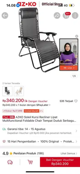 Kursi malas merek ace / azko
