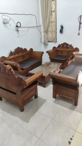Meja kursi jati Jepara satu seat