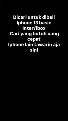 WTB Iphone 13 basic atau seri dibawahnya