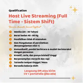 Lowongan Host Live Streaming