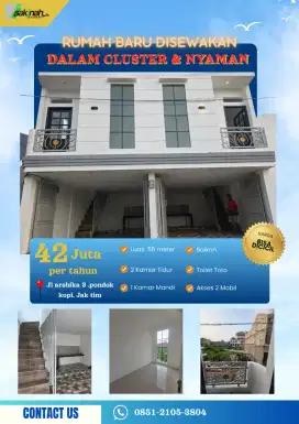 Rumah Baru Disewakan - Dalam Cluster Nyaman