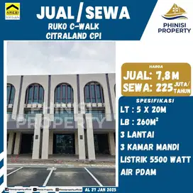 DISEWA Ruko terbaru Cwalk Citraland CPI