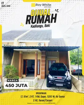 Miliki Sekarang! Rumah di Griya Bintang Residence, Kadilangu, Baki,SKH
