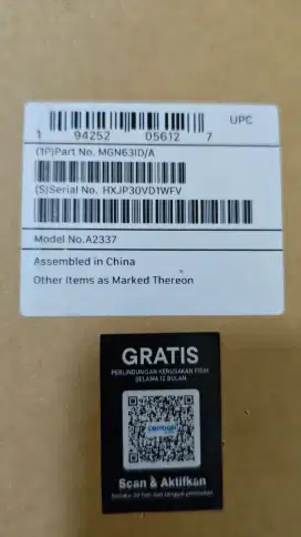 Macbook Air M1 Gray Garansi resmi New