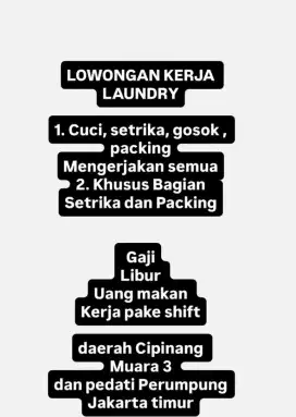 Loker Laundry Cipinang