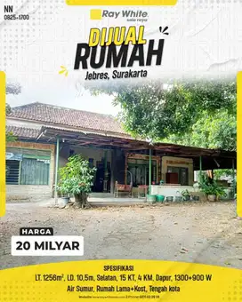 Properti Langka! Rumah Luas dengan Kost di Pusat Kota Jebres, Solo