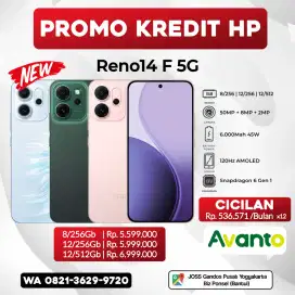 OPPO RENO 14 F 5G 8/256GB 12/256GB 12/512GB PROMO KREDIT HP TANPA DP