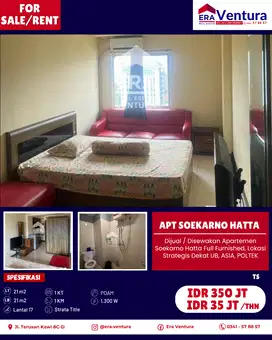 Dijual Apartemen Soekarno Hatta Full Furnished, Dekat UB, ASIA, POLTEK