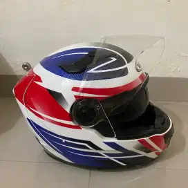 Helm Zeus Fullface ZS814 AN1White/Red Double Visor