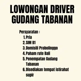 Driver Gudang Tabanan ( sim b1 )