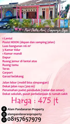 Dijual Cepat BU Rumah Puri Delta Asri Campurejo Boja