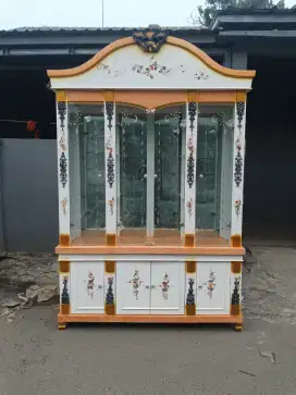 Lemari Hias kristal mewah lemari pajangan 4 pintu