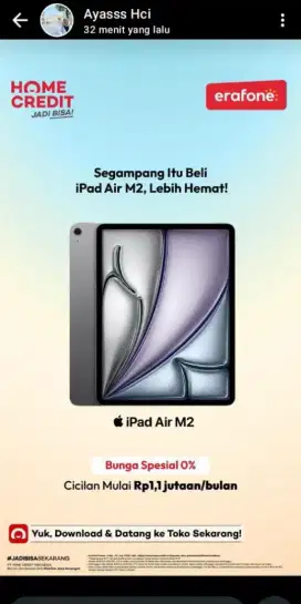 CICILAN IPAD AIR M2 PROMO BUNGA O PERSEN
