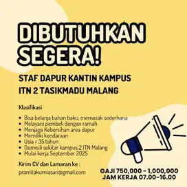 Lowongan Stan Dapur Kantin