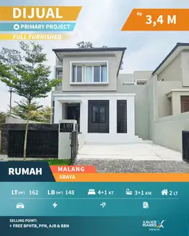 Dijual Rumah Mewah Full Furnish di Araya Malang Kawasan Elite
