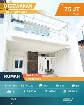 Rumah Full Furnish Dekat UB di Lowokwaru Malang