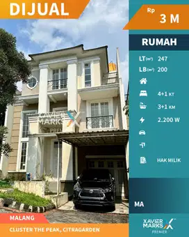 Dijual Rumah Modern Citra Garden Cluster The Peak, Malang