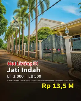 FOR SALE – RUMAH 1 LANTAI SUPER TERAWAT  Lingkungan Nyaman & Asri – Pe