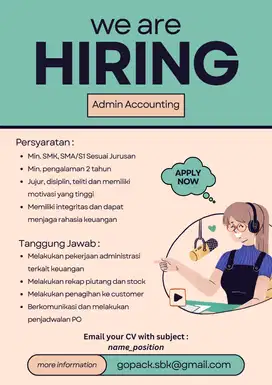 Admin Accounting dan HR/Personalia