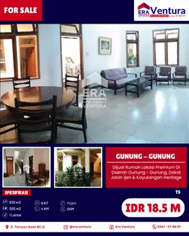 Dijual Rumah Lokasi Premium Di Daerah Gunung - Gunung,Dekat Jalan Ijen