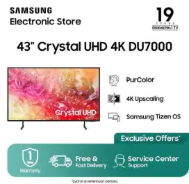 PROMO CUCI GUDANG SMART TV SAMSUNG 43DU7000 CRYSTAL UHD 4K FRAMELES