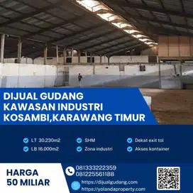 Dijual gudang kawasan industri Karawang timur luas 30230m2