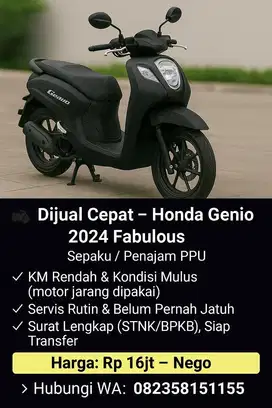 Dijual genio hitam 2024