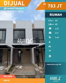 Unit Langka Dijual Rumah Minimalis Araya Kawasan Elite di Malang