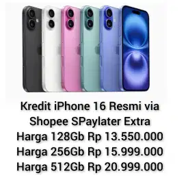 Kredit Iphone 16 128Gb/256Gb/512Gb Bunga 0%
