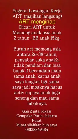 ART MOMONG Menginap
