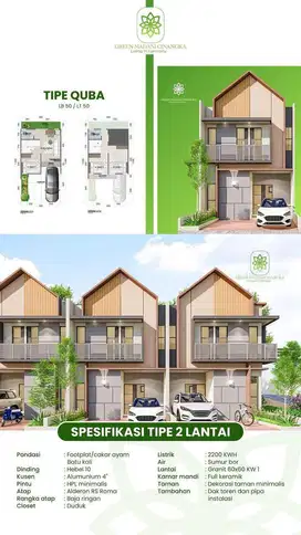 Hunian Syariah 2 Lantai 3 Kamar tidur 2 Kamar Mandi