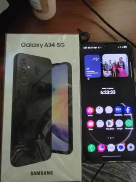 Samsung a34 graphite black 8/256 fullset mulus
