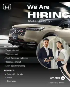 Dicari SEGERA SALES HONDA MOBIL