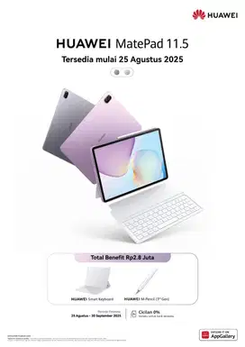 NEW HUAWEI MATEPAD 11.5 PAPERMATE 2025 8/256GB FREE PEN DAN KEYBOARD
