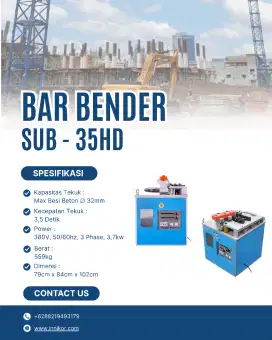 Mesin tekuk besi beton, Bar Bender kapasitas besi 32mm