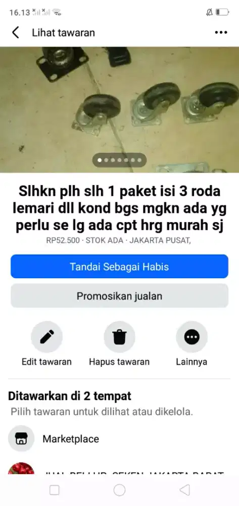 Slhkn plh slh 1 paket ada 3 roda lemari berkualitas kond bgs mgkn bth